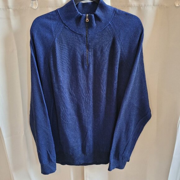 Banana Republic Other - Banana Republic Mens Sweater Size XL Blue 100% Supima Cotton 1/4 Zip 161093